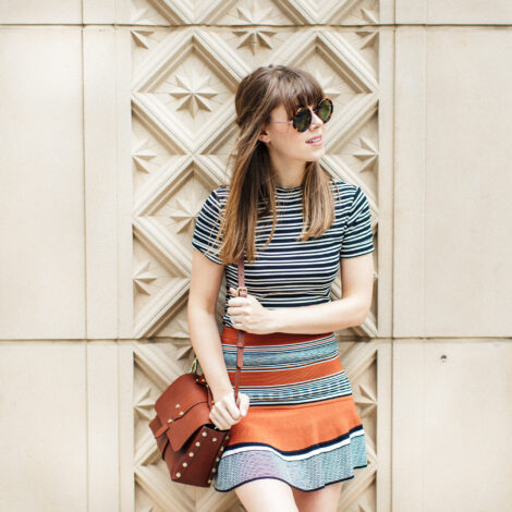 striped-top-skirt-combo