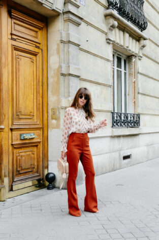 floral-top-red-trousers