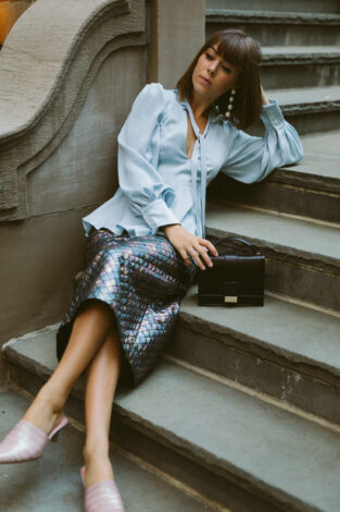 Jenny Cipoletti from Margo and Me blog in a Moda Operandi outfit during New York Fashion Week